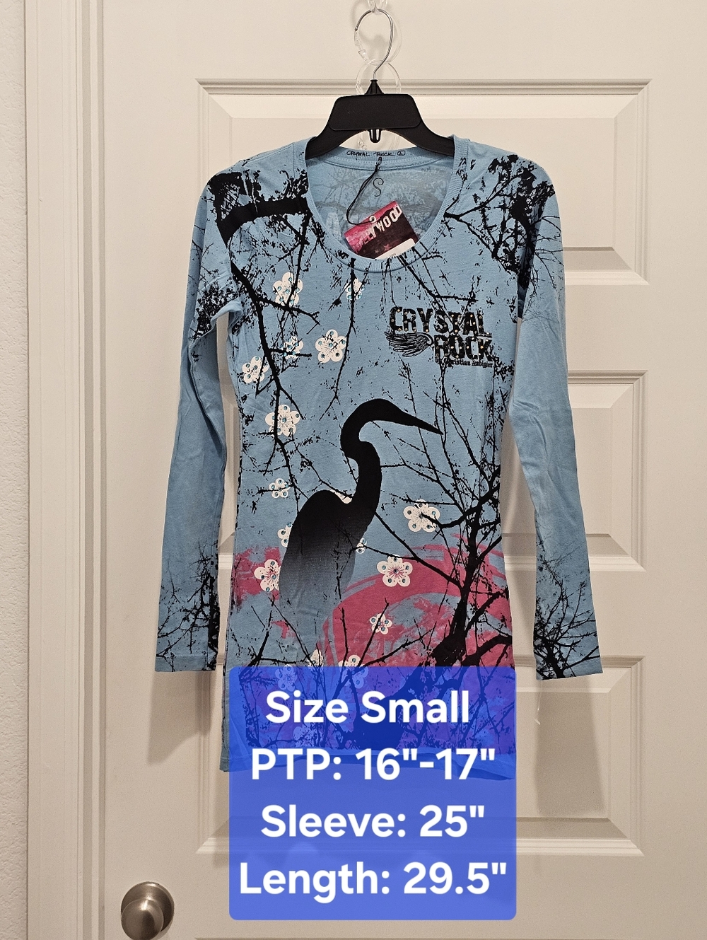 NWT Crystal Rock Christian Audigier Crane Tunic #455/1000 Y2K Small